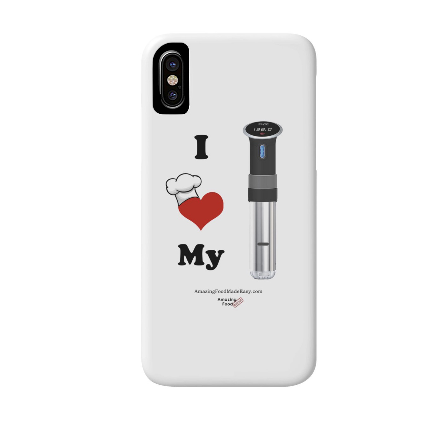 sous vide phone case hearts black